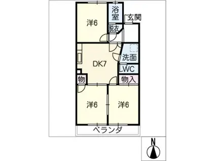 サンビューマンション中京(3DK/1階)の間取り写真