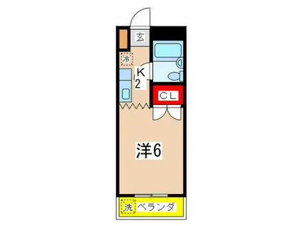 グランドール・原田(1K/2階)の間取り写真