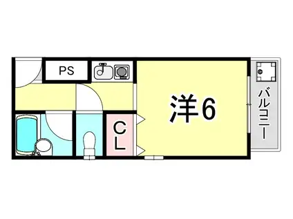 エルズ夙川(1K/3階)の間取り写真