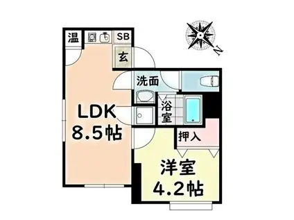 ロイヤル瑞穂S棟(1LDK/4階)の間取り写真