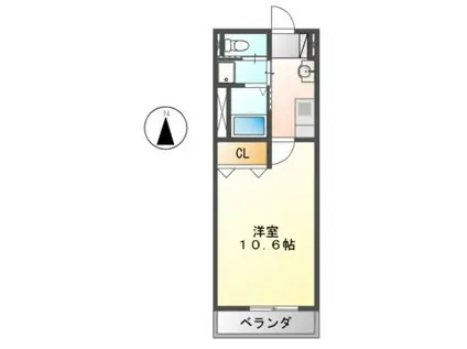 ケーエイチグランドールIIKH(1K/2階)の間取り写真