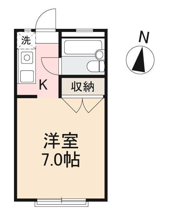 ドミトリー茜(1K/1階)の間取り写真