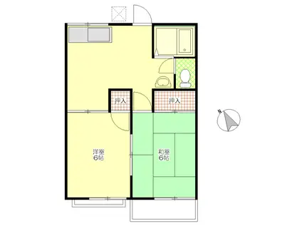 ベルゾーネ平田(2DK/2階)の間取り写真