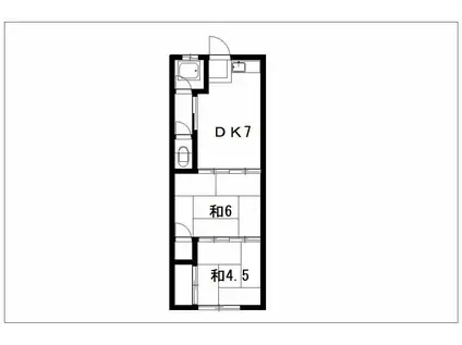 千葉アパート(2DK/2階)の間取り写真