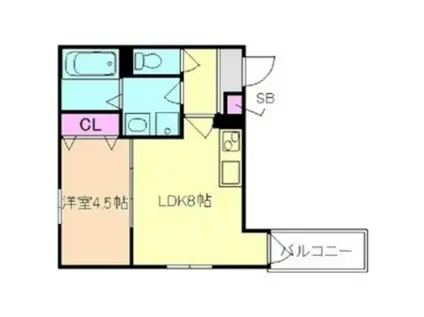 1ER つばきII(1LDK/1階)の間取り写真