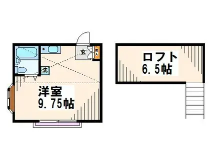グリーンハウス(ワンルーム/1階)の間取り写真