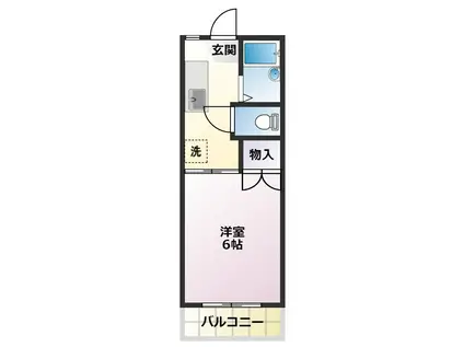 サンコーポ山田 B棟(1K/2階)の間取り写真