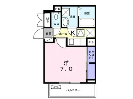 マーレ南長崎(1K/1階)の間取り写真