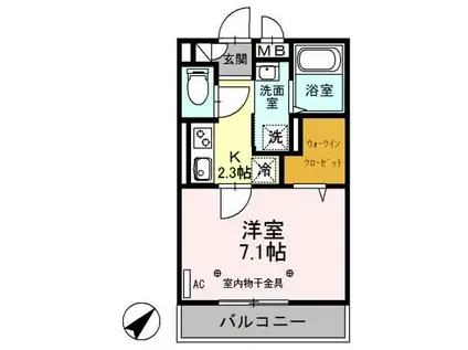 ＪＲ高崎線 桶川駅 徒歩7分 3階建 築7年(1K/3階)の間取り写真