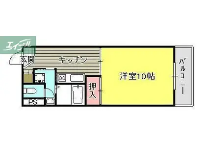 平井マンション奥田(1DK/4階)の間取り写真