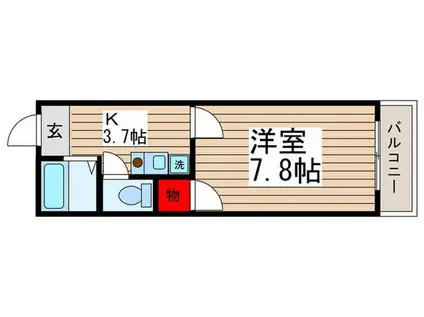 ヤツキマンション(1K/1階)の間取り写真