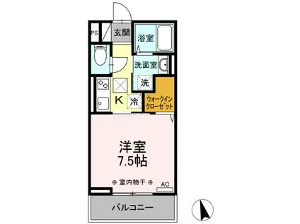 アイケー橋本(1K/2階)の間取り写真