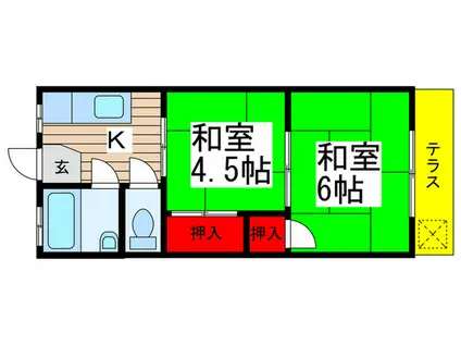豊マンション(2K/1階)の間取り写真