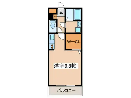 バリアント橋本(ワンルーム/1階)の間取り写真