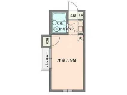 アップルハウス井土ヶ谷寮(1K/2階)の間取り写真