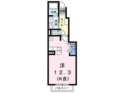 エル・シャロームB(ワンルーム/1階)の間取り写真