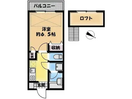 エスパシオ石川台(1K/2階)の間取り写真