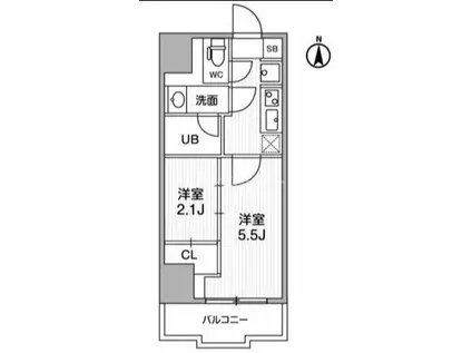 SYFORME亀戸(2K/12階)の間取り写真