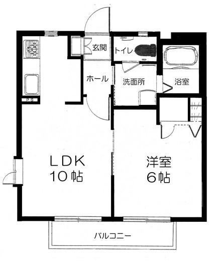 コンフォール湘南(1LDK/1階)の間取り写真