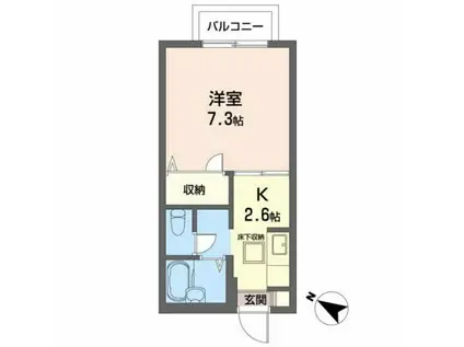 シェソワ壱番館(1K/2階)の間取り写真