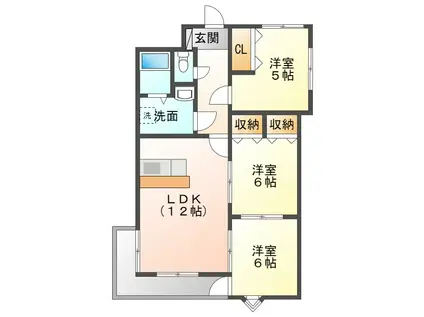 スモールウィロー(3LDK/4階)の間取り写真