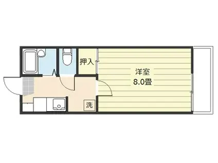 メゾン・ド・ダムール(1K/2階)の間取り写真