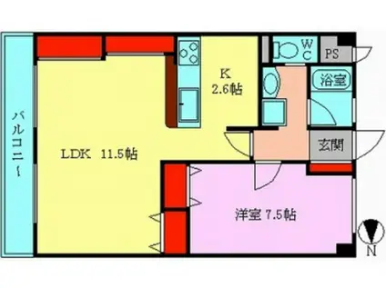 プロキオンI(1LDK/4階)の間取り写真