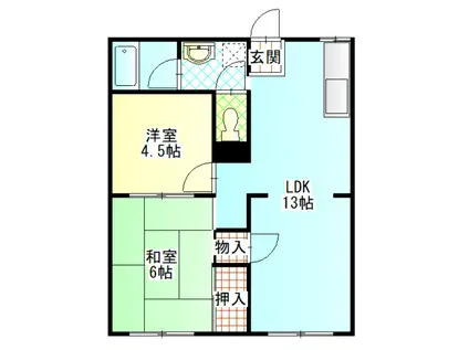 フォーブル酒匂D(2LDK/1階)の間取り写真