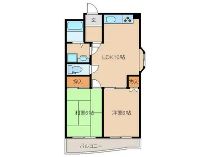 アングラーダム(2LDK/2階)の間取り写真