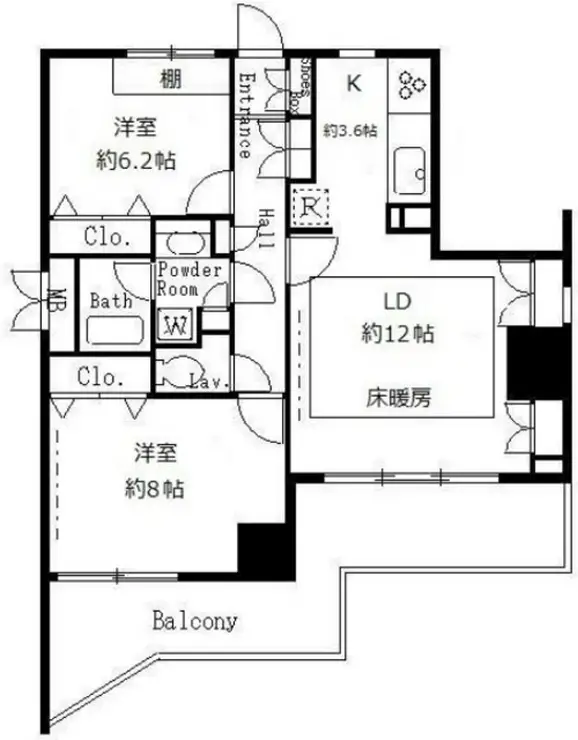 サンクレール荒川ブランガーデン 5階階 間取り