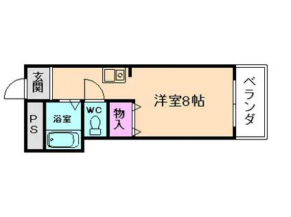 スカイコート桜の町(ワンルーム/2階)の間取り写真