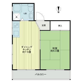 江ノ島シーサイドマンション(1DK/3階)の間取り写真