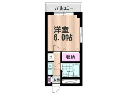 サンヒルズ東川口(1K/3階)の間取り写真