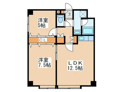 マンションMOMO(2LDK/3階)の間取り写真