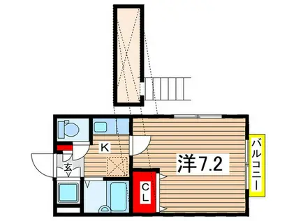 カーサ・ハモニア(1K/2階)の間取り写真