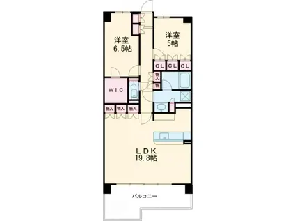 ガレリアヴェール(2LDK/11階)の間取り写真