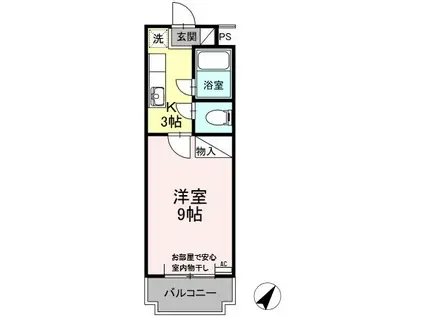 ロマネコンティ(1K/3階)の間取り写真