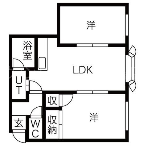 メゾンドヒル33(2LDK/2階)の間取り写真