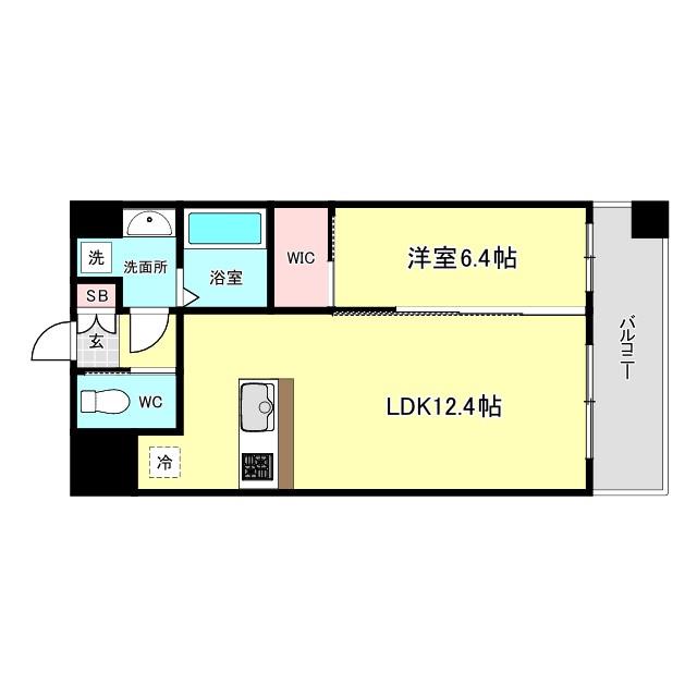 プレジオ帝塚山(1LDK/5階)の間取り写真