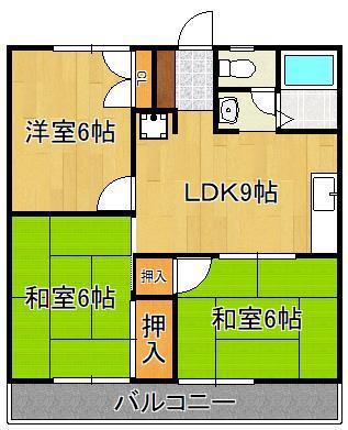 オアシス井堀(3LDK/1階)の間取り写真