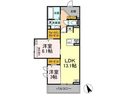 DS LIEN  F(2LDK/2階)の間取り写真