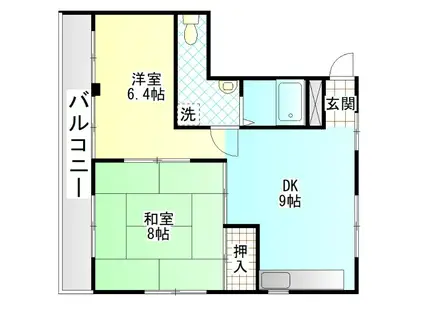 レイフローラルIV(2DK/3階)の間取り写真