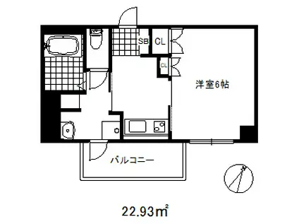 神戸元町ノア(1K/2階)の間取り写真