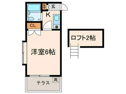 小杉ハイム(1K/1階)の間取り写真