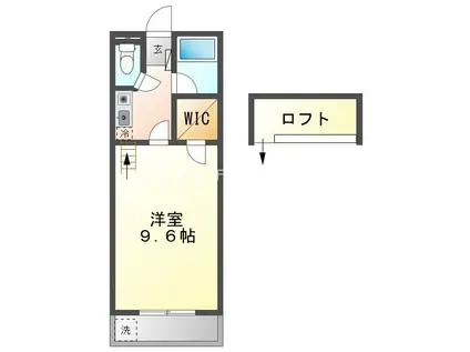 セザンヌ前芝(1K/2階)の間取り写真
