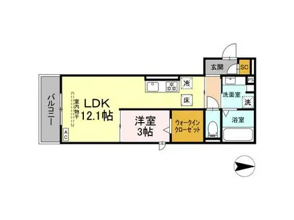 SOUWA(1LDK/1階)の間取り写真