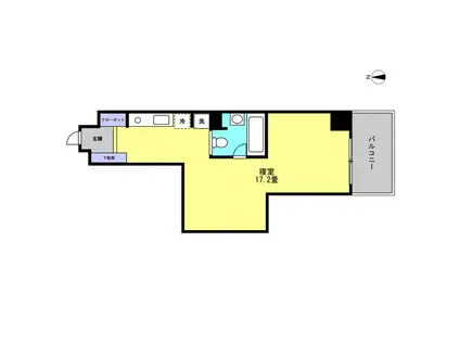 FLATS GAZERYフラットガゼレイ(ワンルーム/4階)の間取り写真