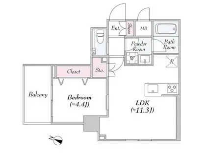 アーバンリンク護国寺(1LDK/6階)の間取り写真