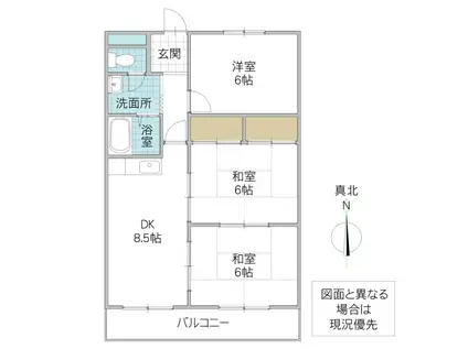 グリーンプラザ(3DK/1階)の間取り写真
