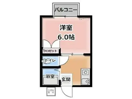 オリーブコート東福山(1DK/1階)の間取り写真